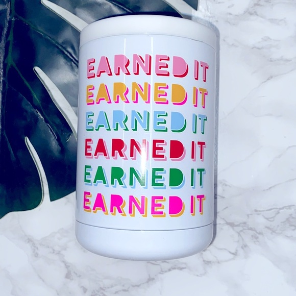 Packed Party stainless steel can cooler earned it beer coozie holder - Picture 6 of 8